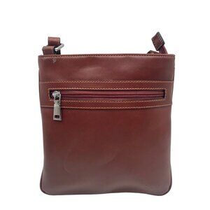 Stauer Brown Italian Leather Crossbody Bag